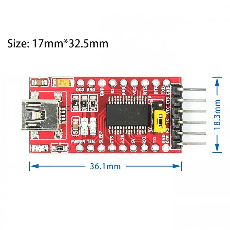 FT232RL FTDI USB 3.3V 5.5V к TTL последовательный адаптерный модуль для Arduino FT232 Pro Mini USB к TTL 232
