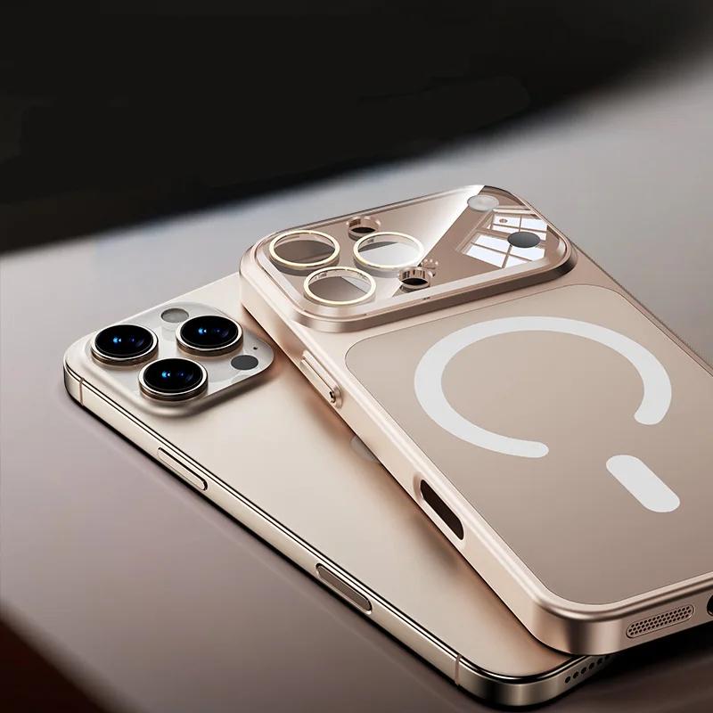 Original Matte For Magsafe Wireless Charge Nano AG Case for iPhone 17 16 15 14 13 Pro Max Tempered Glass Camera Protection Cover