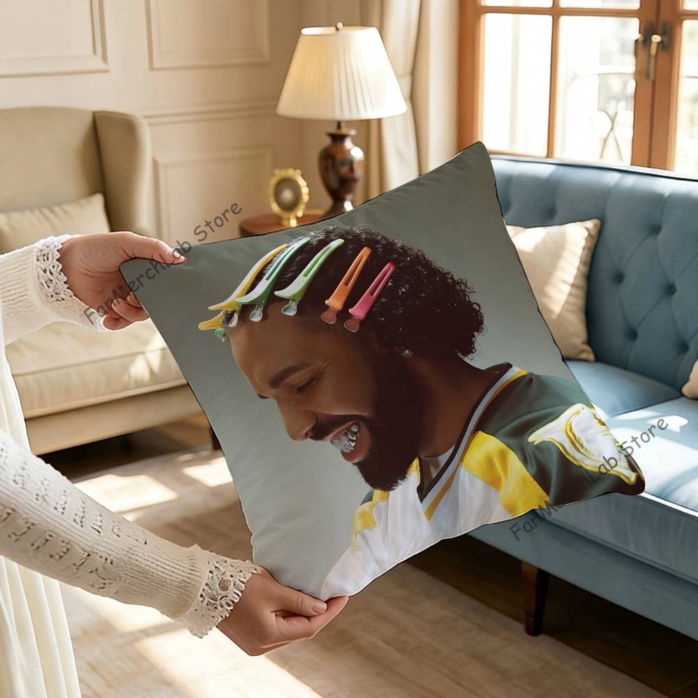 Rapper DDrake Pillowcase Pillowslip Cushion Plush Boys Girls Cartoon Anime Kawaii Decoration Kids Birthday Cute Gifts