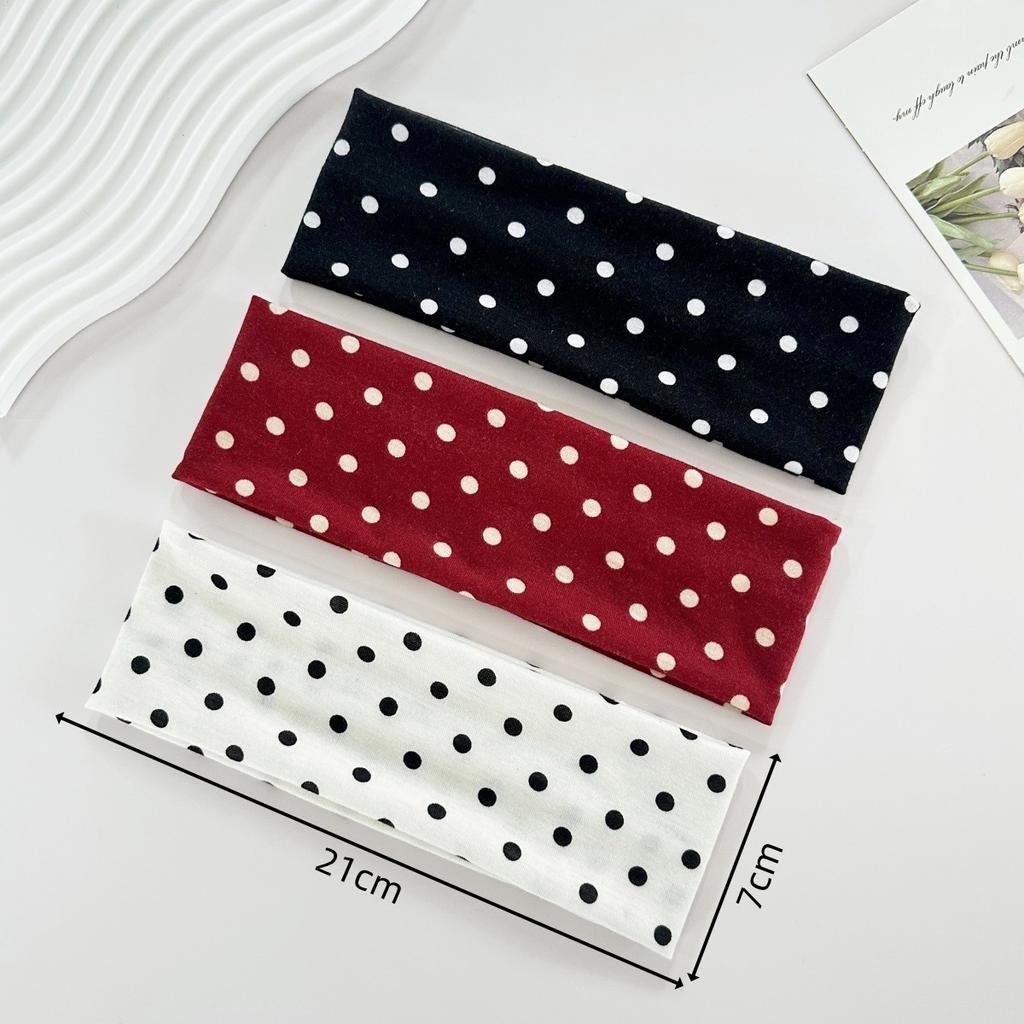 Dot Pattern Yoga Elastic Hair Band, Fashionable Makeup Headband Hair Accessory, Sports and Fitness Sweat-absorbing Headscarf