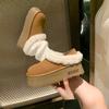Women Fur Platform Shoes Flats Walking Chelsea Snow Boots Winter New 2025 Trend Designer Suede Gladiator Short Plush Botas Mujer
