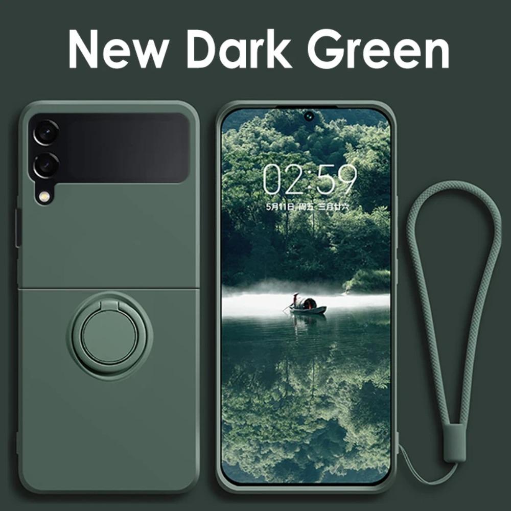 Горячие продажи Жидкий силиконовый чехол-книжка с ощущением кожи для Samsung Galaxy Z Flip 7 FE 6 5 4 3 Противоударный чехол с кольцом-держателем и магнитным креплением