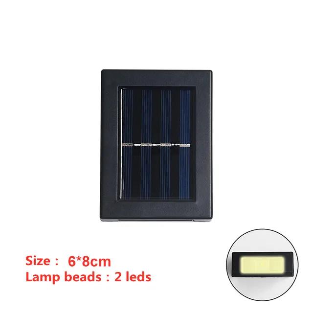 6 светодиодных настенных светильников на солнечных батареях для улицы, водонепроницаемые, светящиеся вверх и вниз, садовые украшения, солнечные светильники, лестницы, забор, лампа солнечного света