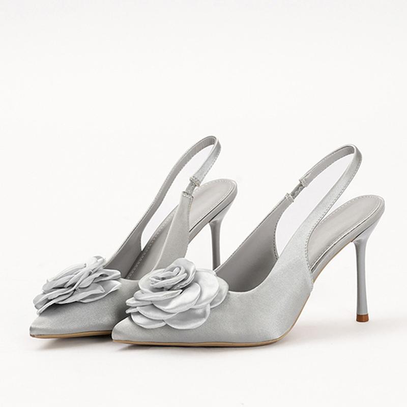Liyke дизайнерские босоножки на высоком каблуке с открытой пяткой женские розовые цветы остроносые туфли на шпильке туфли на выпускной женские туфли-лодочки размер 35-41