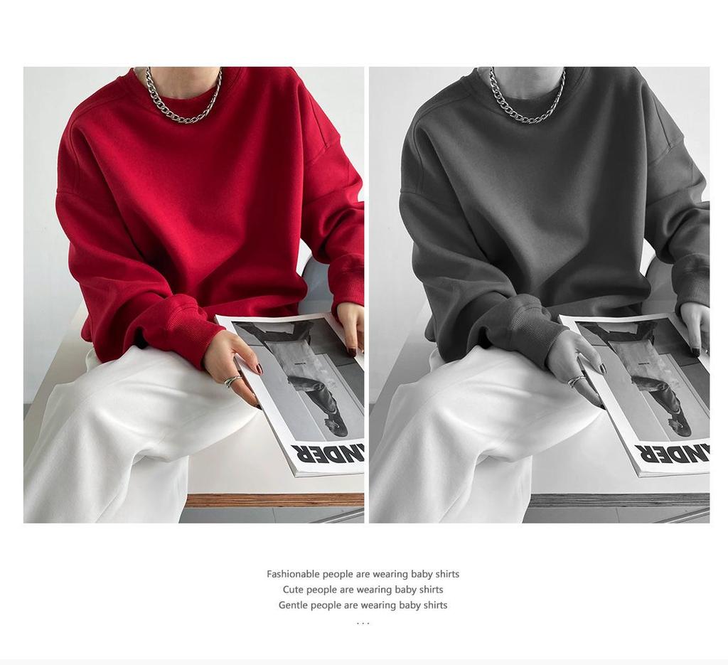 Свитер из бархата цвета красного вина Luxi 2023: Женский пуловер с длинными рукавами в корейском стиле для осени и зимы