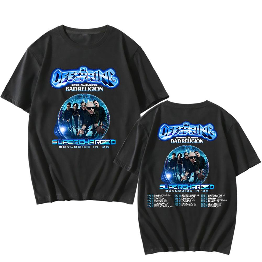The Offspring SUPERCHARGE Мировой Тур 2026 Футболки Хлопок Короткий Рукав Повседневная Футболка Графическая Печать Одежда