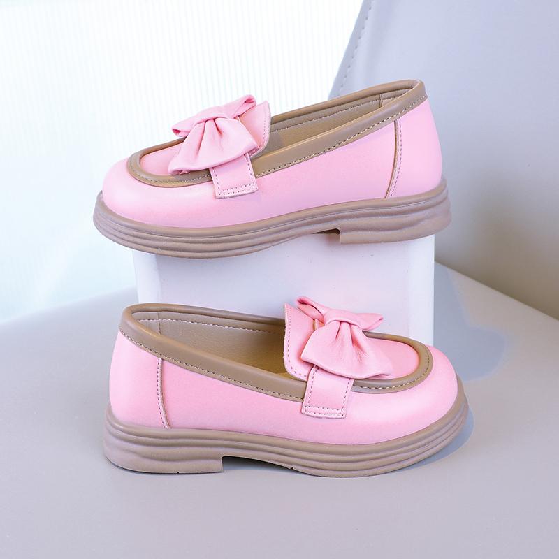 2024 Новые Лоферы для девочек Милые Модные Детские Кожаные Туфли Слипоны С Бантом Нескользящие Детские Повседневные Туфли Прямая Поставка Круглый Носок