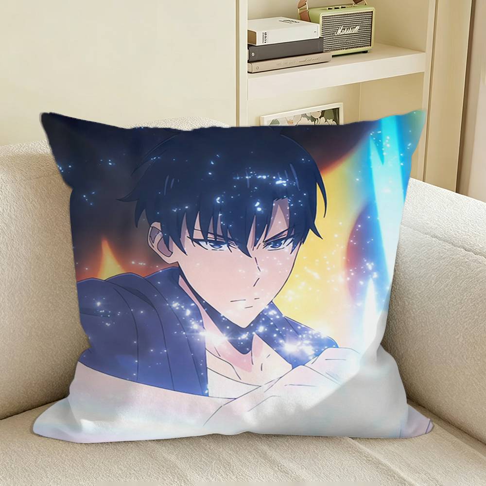 Solo Anime JJinWooS Sungs Square Sofa Pillow Cover Solid Color Living Room Home Decor Cushion Case
