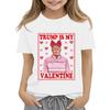 Детская модная повседневная футболка с коротким рукавом и круглым вырезом с принтом ко Дню святого Валентина