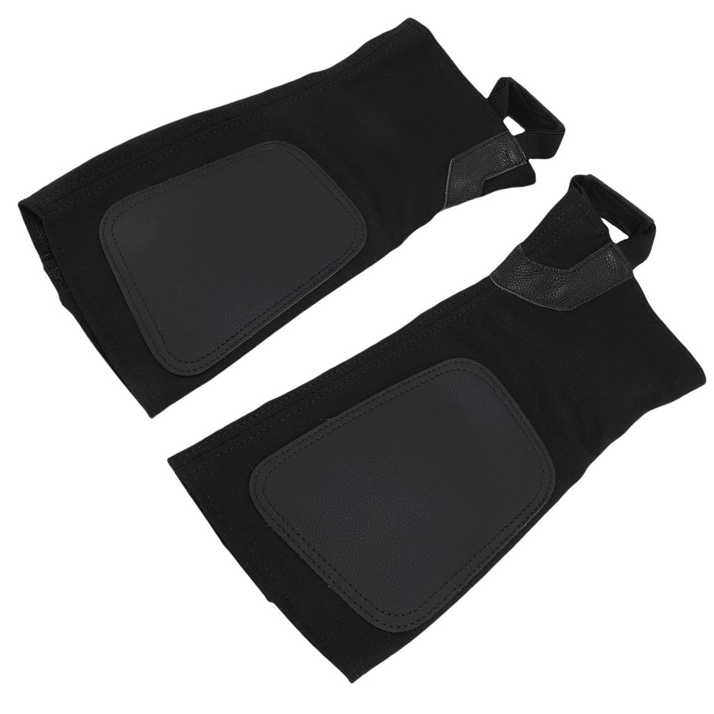 2PCS Equestrian Half Chaps Cowhide Leather Canvas Professional Ergonomic Horse Riding Half Chaps for Training S