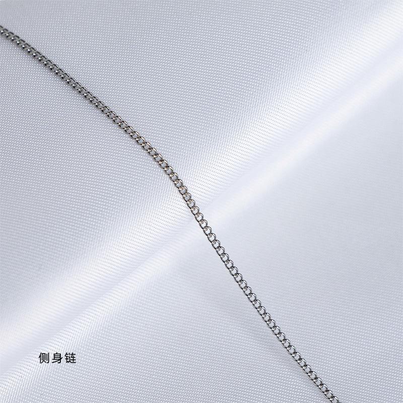 18K Gold Plain Chain Necklace Women'S O-Shaped Chain Collarbone Chain Snake Bone Color Gold Titanium Steel Thin Single Chain Rose Gold No Pendant