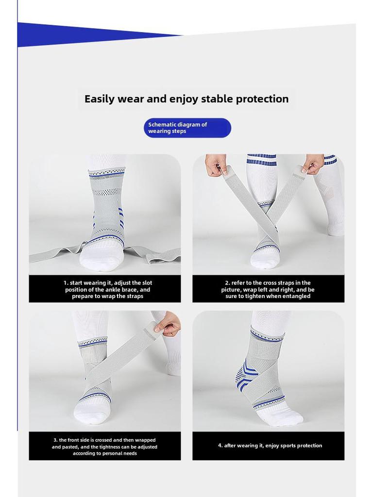 Спортивные защитные ремни для защиты лодыжки: Нескользящий бандаж на голеностоп для баскетбола, езды на велосипеде и фитнеса, предотвращающий растяжения.