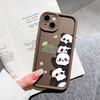 Для iPhone 16 15 14 13 12 11 Pro Max XS Max XR X SE 8 7 мягкий силиконовый чехол с милым рисунком панды для защиты линз