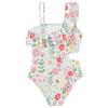 5-14 Years Kids Girls Ruffled One Shoulder One-piece Swimsuit Floral Printed Triangle Swimwear