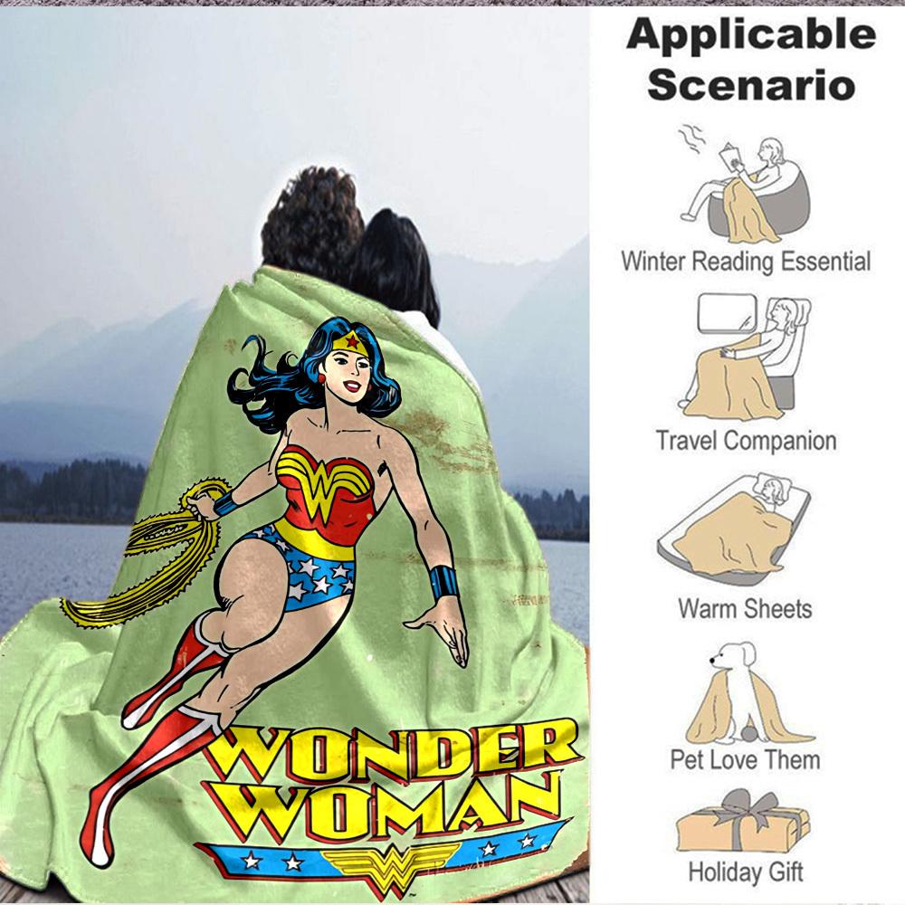 1pc Wonder Woman Blanket | Polyester Fiber, All-Season Comfort for Sofa, Bed, Office, Car, Camping yy251021159