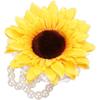Patiky Wrist Flower, Wrist Corsage Hand Flowers Decor for Wedding Bridal Prom Party Accessories PS05 (Sunflower Corsage)