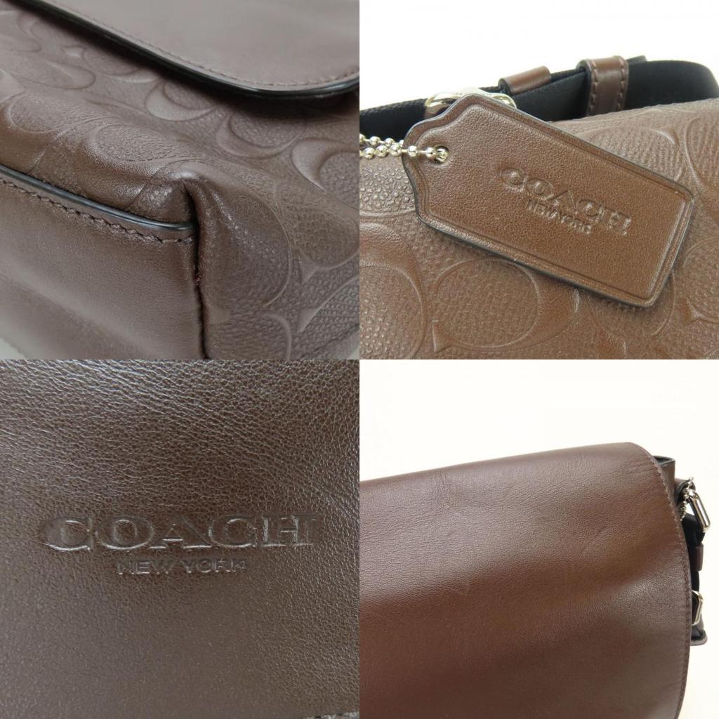 Used COACH Shoulder Bag F72220 Signature Leather Brown Embossing