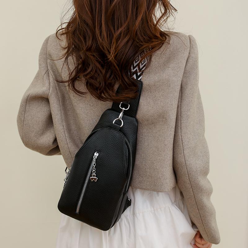 Мягкая кожа Женская нагрудная сумка Большой вместимости Одноплечевая сумка кроссбоди Противоугонная дорожная нагрудная сумка для девушек CLE