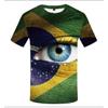 Brazil Flag Print Short Sleeve T-Shirt, Men's Fashion Casual Tee