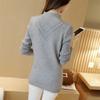 Korean Sweater Women Half Turtleneck Pullover Mid-length Knitted Sweater Women's Knitwear Solid Color Thick Jumper Sweater Autumn and Winter