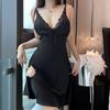 Sexy Underwear, Sexy Suspenders, Ice Silk Pure Desire Long Dress with Chest Pad, Women's Loungewear
