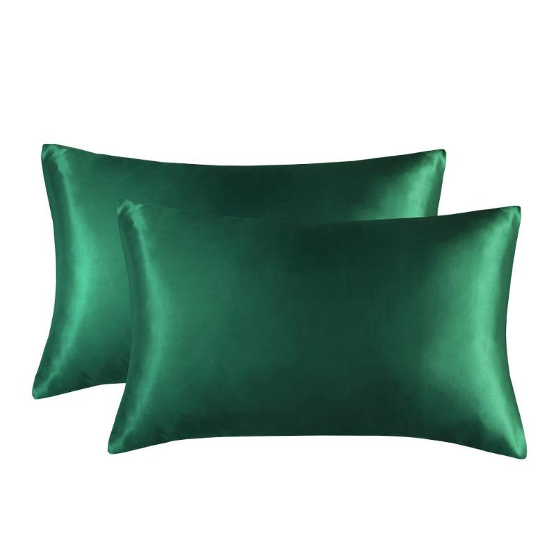 One Set Solid Color Double-sided Silk Pillowcase Mulberry Silk Ice Silk Beauty Pillowcase Single Silk Broadside Pillowcase
