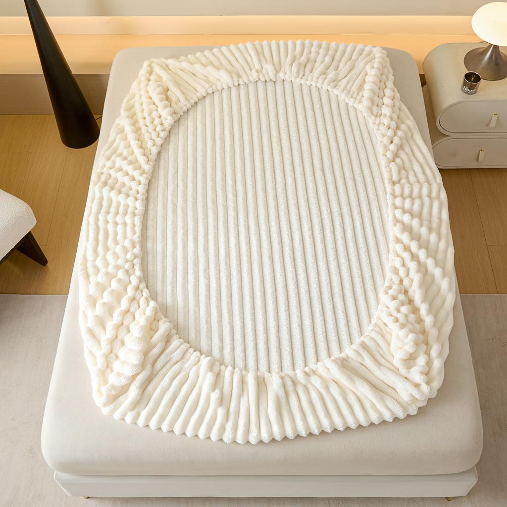 1 шт. Однотонный толстый наматрасник из искусственного кроличьего меха Осенне-зимний теплый бархатный протектор для матраса Пушистый мягкий плюшевый натяжной простынь