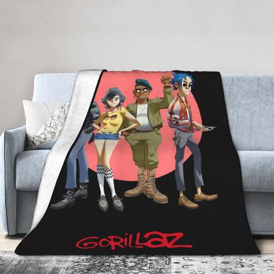 Группа Gorillaz Круглый Подъем Фланелевые Пледы с Принтом Музыкальная Группа Панк-Рок 90-е Y2K Многофункциональные Мягкие Пледы для Покрывал