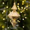 Vintage Cracked Christmas Baubles Gold Silver Red Diamond Rhombus Shape Xmas Tree Hanging Ornaments