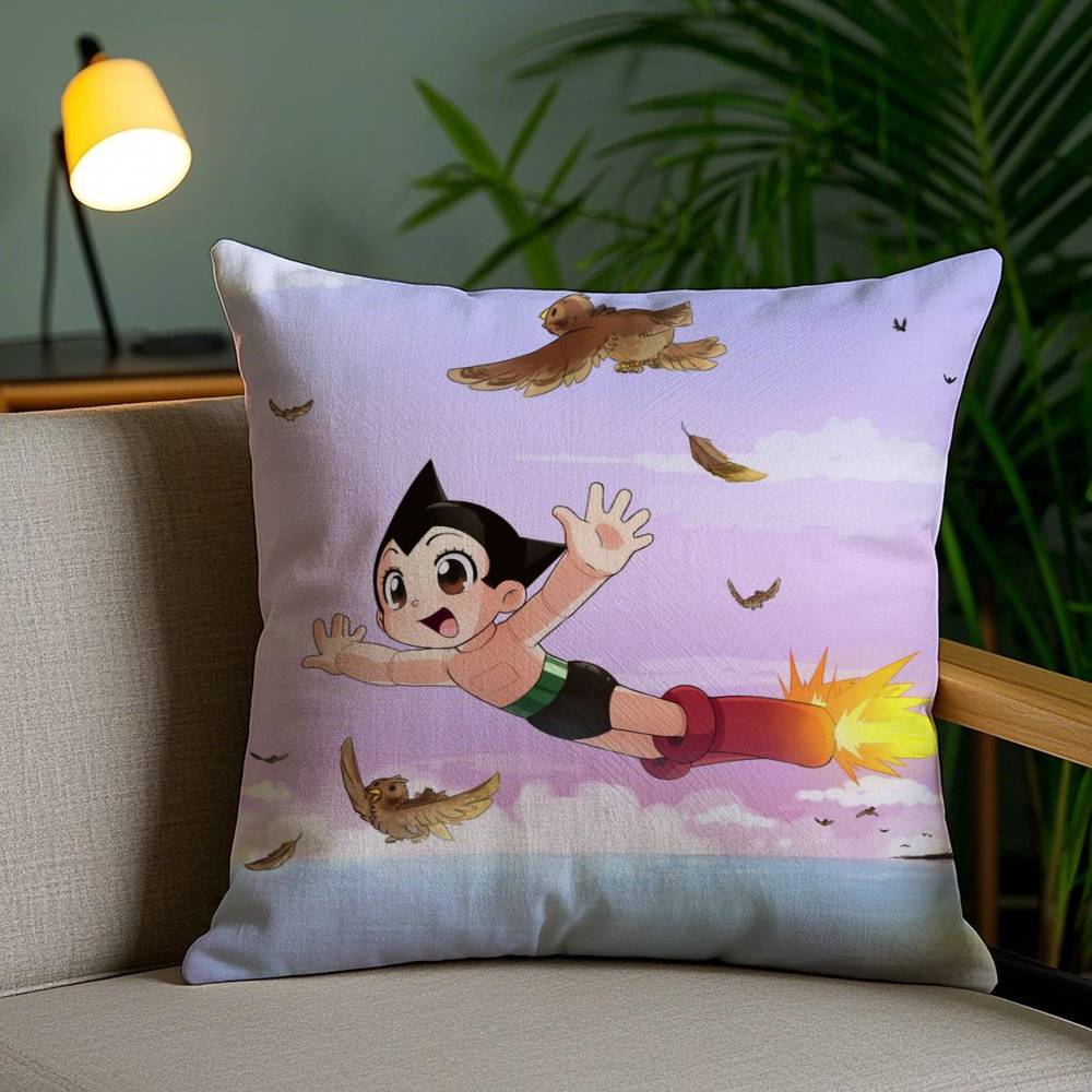 M-Mighty A-Atom Pillow Case Home Dorm Chair Back Short Plush Double-sided Printing Office Nap Time Cushion Cover