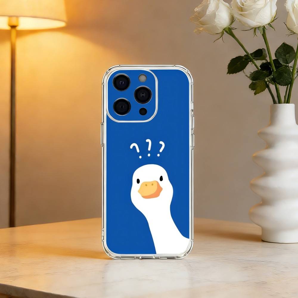 Cartoon Funny D-Duck Phone Case For iPhone 17 16 15 14 13 12 11 Mini Pro Max Plus Transparent Cover
