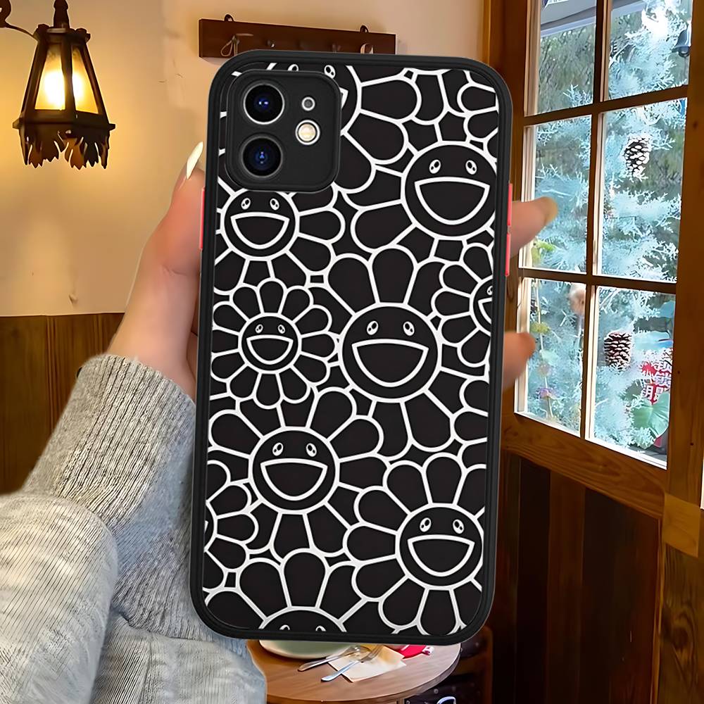 Чехол для телефона T-Takashi Flower M-Murakami для iPhone 16 15 14 13 12 11 Pro Max XS Max X Plus Матовый ударопрочный чехол