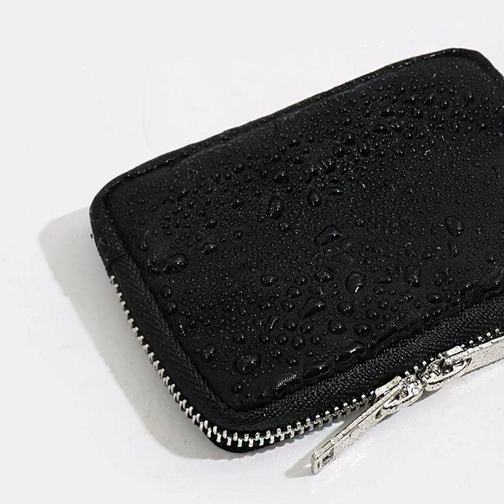 Portable Men Wallet RFID Anti-theft Mini Earbuds Storage Bag Square Nylon Coin Purse  Student