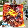 Anime Cartoon Demon Slayer Blanket,Flannel Blanket Throw Blanket,Sherpa Warm Children's Blanket for Living Room Bedroom Beds