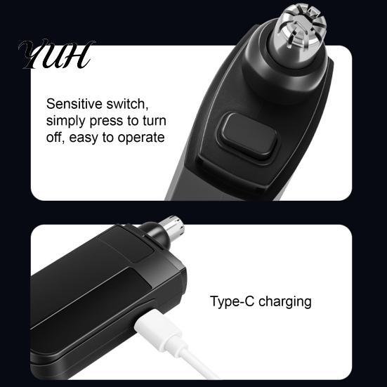 Rechargeable Facial Grooming Tool Nose Hair Trimmer for Men, Electric Trimmers with USB Charging Precision Device, Portable Nasal Removal Travel