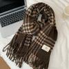 New Korean Style Imitation Cashmere Scarf for Women Winter High End Small Fresh Plaid Thickened Warm Shawl Scarf