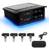 Система контроля давления в шинах с 4 датчиками, USB/Солнечная, TPMS, Монитор температуры шин для автомобиля, внедорожника, седана