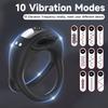 Vibrating Cock Ring Penis Ring Vibrator with Sexy Licking Mouth 10 Vibrations Clitoral Stimulator Couples Sex Toy for Men Male