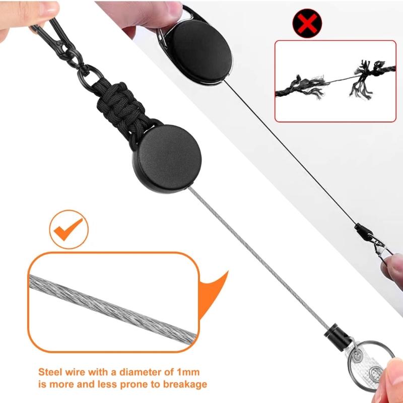 Heave Duty Badge Reels Retractable Keychain Badge Holders Reel Carabiner Badge Holder for Card Name Keychain