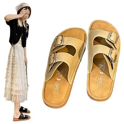 Мода Новый Модный Тренд Женские Сандалии Лето 2024 Мягкая Подошва Нескользящие Шлепанцы Удобная Обувь на Плоской Подошве Домашние Уличные Сандалии