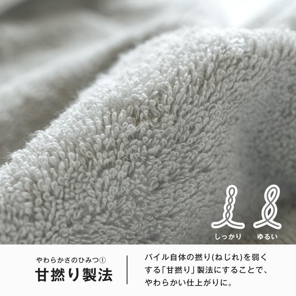 Bloom Imabari Certified FUu Face Towels, 3-Piece Set, Soft, Fluffy, Thick, Absorbent, Hotel-Grade, Made in Japan, 100% Cotton (Navy)