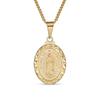Христианская религиозная медаль медальон овальный Нострадамус Гадалеупе Дева Мария ожерелье для женщин подростков желтое золото латунь огранка алмаза