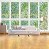 Static Cling No Glue Frosted Glass Film 3D Laser Leaf Mimosa Privacy Film Light Filtering Opaque Glass Sticker For Home Office Decoration