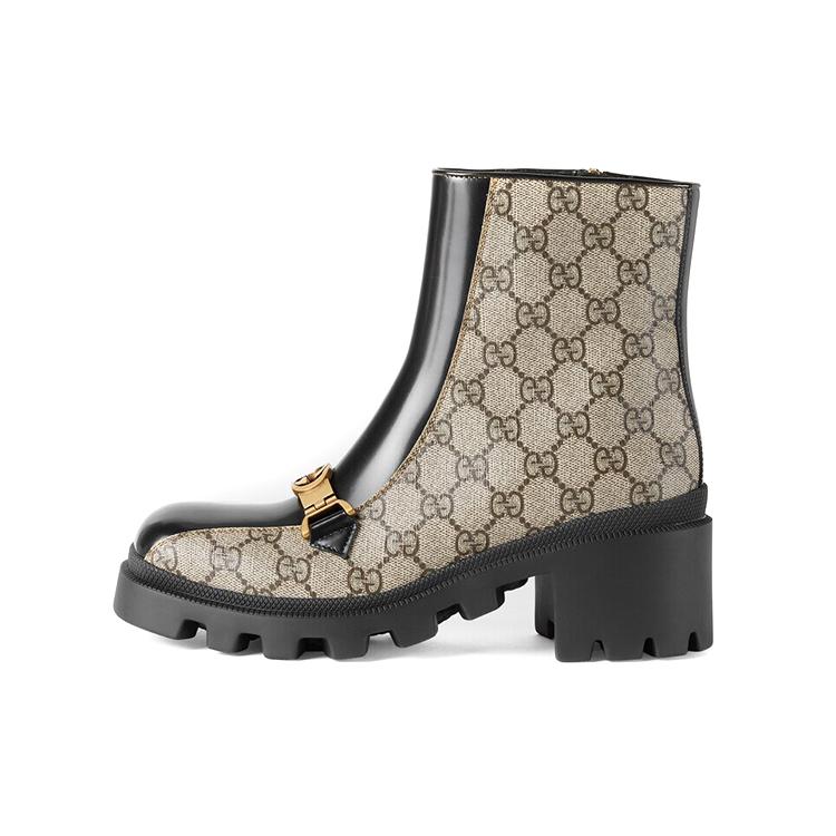 Gucci Womens GG Ankle Boot 'Dark Beige' (women's sizes) Dark Beige Ankle Boots 670412 2OQ50 9763