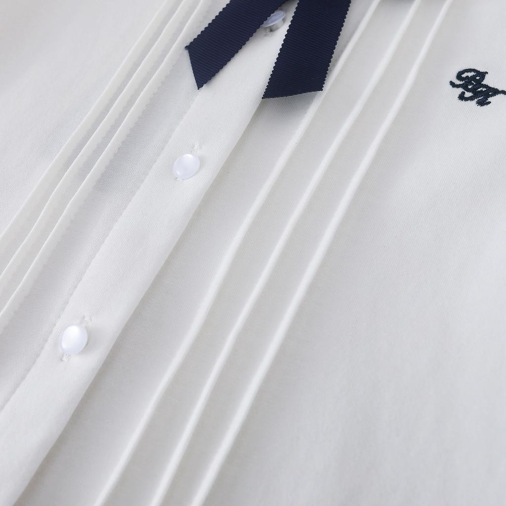 Детская весенне-осенняя рубашка с длинными рукавами для детей, одежда для девочек, детские топы, футболки, хлопковые однотонные изысканные блузки с завязками