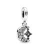 925 Silver Star Moon Series Charm Beads Fits Original Pandora Pendant Bracelets For Women DIY Jewelry Party Birthday Gifts