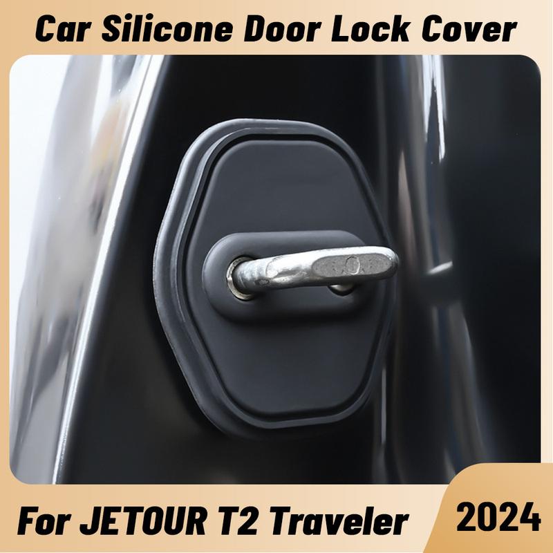 For JETOUR T2 Traveler 2024 Car Door Shock Absorber Door Lock Protector Silicone Auto Door Lock Latches Cover Accessories