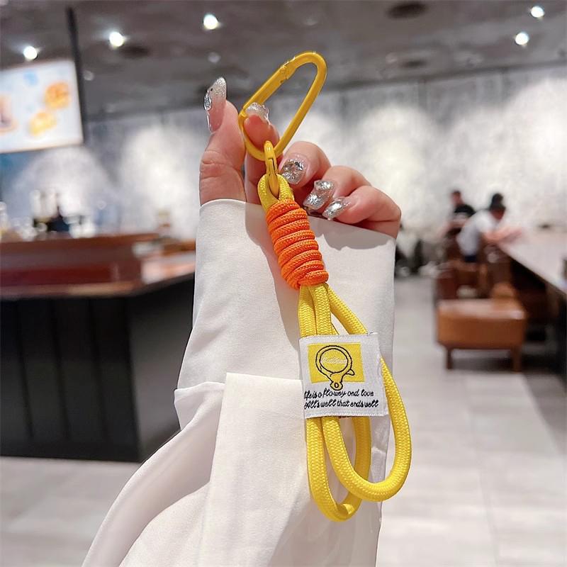Creative Iridescent Braid Rope Keychain Carabiner Key Ring For Bag Pendant Accessorie Hanging Cord DIY Jewelry Making