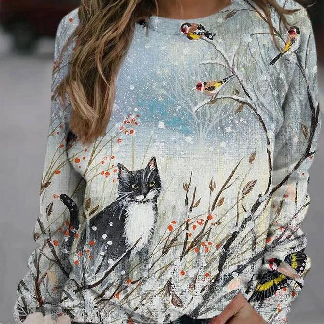 Женский лонгслив с принтом