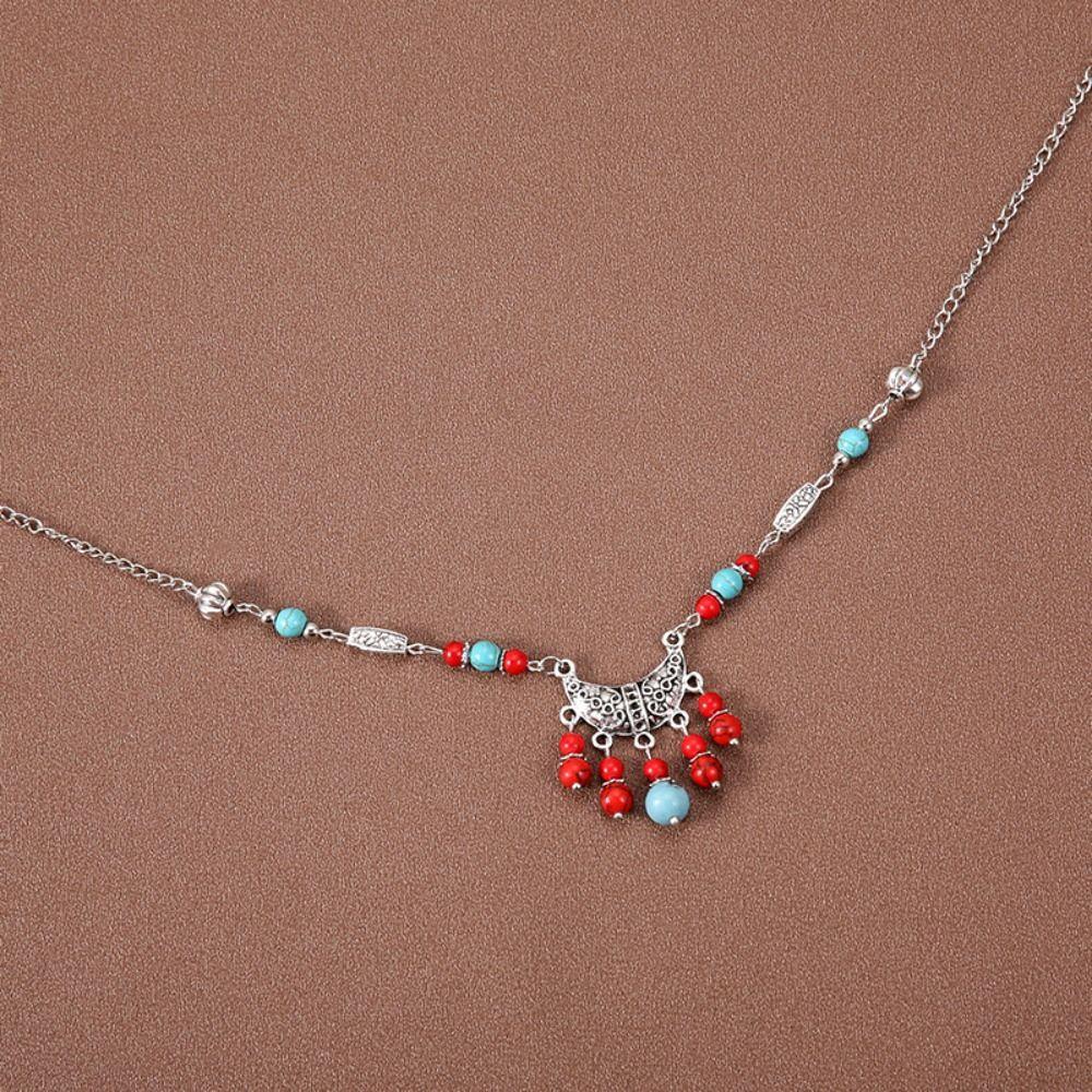 Ethnic Style Bohemia Hair Chain Tassel Women Head Chain Ethnic Style Forehead Chain Exotic Headbands Necklace
